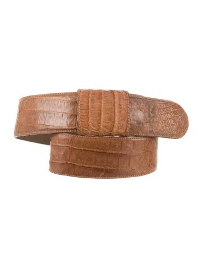Pre-owned Donna Karan Wide Leather Waist Belt In Neutrals