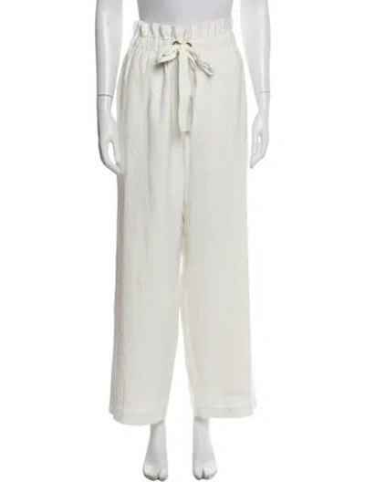 Pre-owned Donna Karan Wide Leg Pants In White