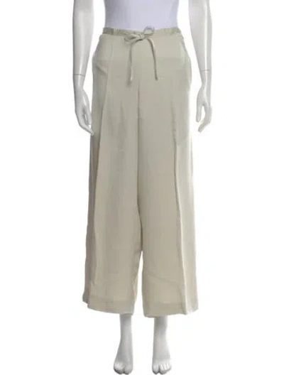 Pre-owned Donna Karan Wide Leg Pants In White