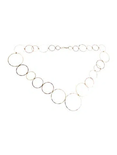 Pre-owned Donna Karan Wide Metal Chain-link Belt W/ Tags In Gold