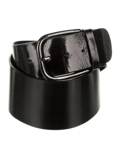 Pre-owned Donna Karan Wide Patent Leather Belt In Black
