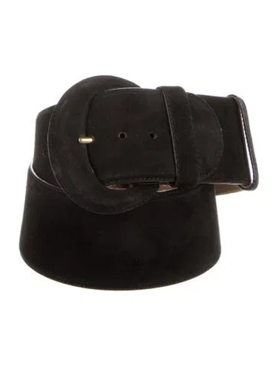Pre-owned Donna Karan Wide Suede Belt In Black