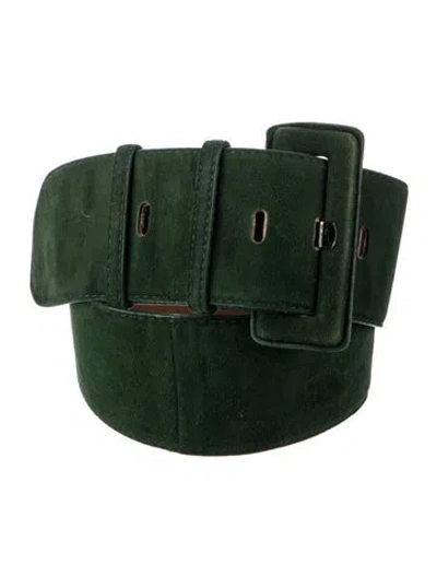 Pre-owned Donna Karan Wide Suede Belt In Green