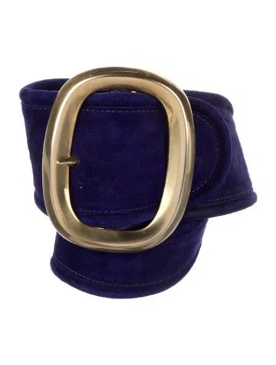 Pre-owned Donna Karan Wide Suede Belt In Purple