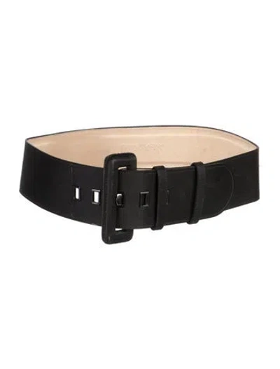 Pre-owned Donna Karan Wide Suede Waist Belt In Black