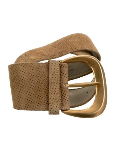 Pre-owned Donna Karan Wide Suede Waist Belt In Neutrals