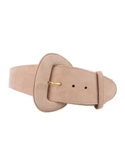 Pre-owned Donna Karan Wide Suede Waist Belt In Neutrals