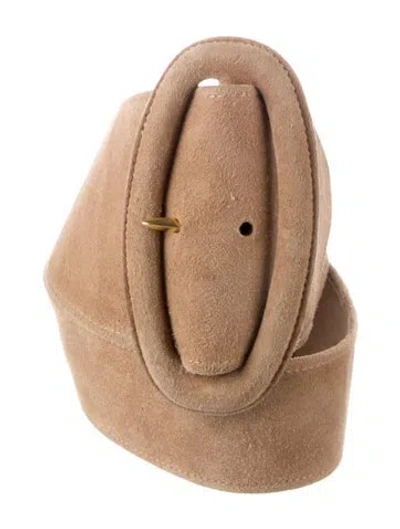 Pre-owned Donna Karan Wide Suede Waist Belt In Neutrals