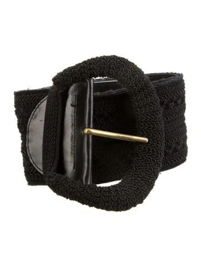 Pre-owned Donna Karan Wide Waist Belt In Black