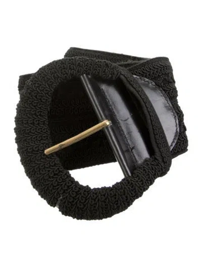 Pre-owned Donna Karan Wide Waist Belt In Black