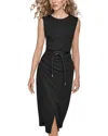 Donna Karan Wm Poly Dress In Black