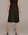 Donna Karan New York Satin Midi Skirt In Black