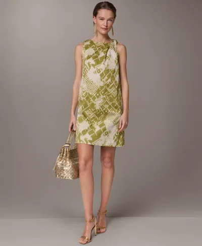 Donna Karan New York Abstract Print Shift Dress In Green