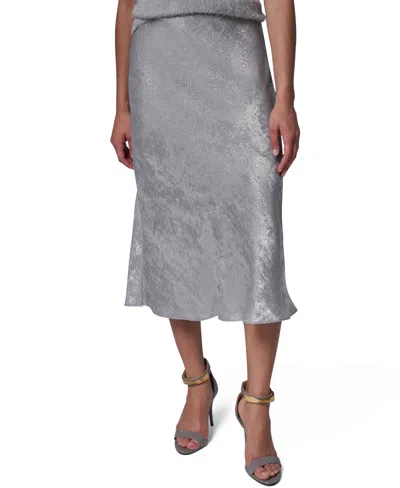 Donna Karan Women's A-line Midi Foil Skirt In Animal Print