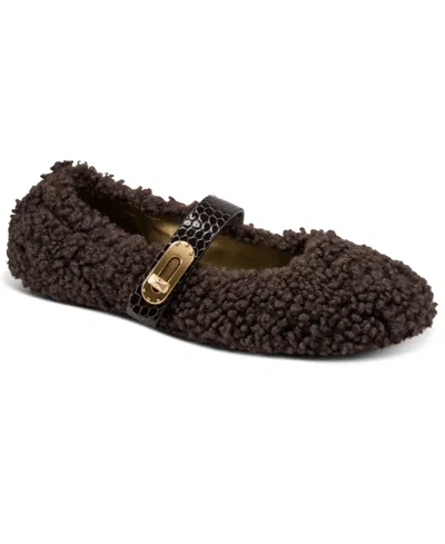 Donna Karan Women's Anselm Cozy Mary Jane Flats In Brown