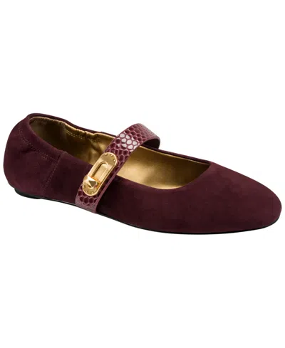 Donna Karan Women's Anselm Mary Jane Flat Shoes In Burgundy