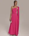 Donna Karan Women's Asymmetric-neck Drape Gown In Audacious