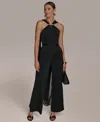 Donna Karan Women's Asymmetric-neck Jumpsuit In Black