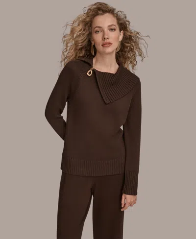 DONNA KARAN WOMEN'S ASYMMETRIC SWEATER