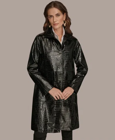 Donna Karan Women's Balmacaan Coat In Black