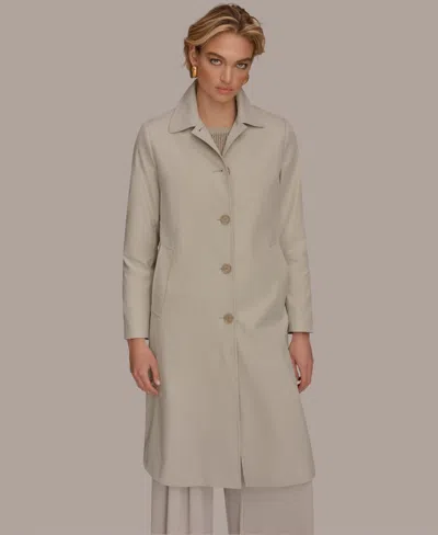 Donna Karan Women's Balmacaan Shirt Collar Coat In Multi