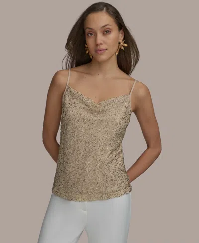 Donna Karan Women's Beaded Camisole In Gold