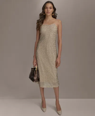 Donna Karan Women's Beaded Slip Dress In Gold