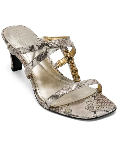 Donna Karan Women's Begonia Strappy Slip-on Sandals In Snake Print