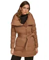 Donna Karan Women's Belted Asymmetric Puffer Coat In Antique Gold