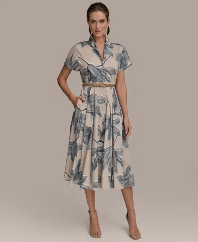Donna Karan Women's Belted Floral Shirtdress
