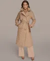 Donna Karan Women's Belted Maxi Quilted Coat In Neutral