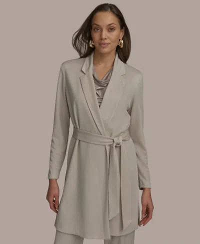 Donna Karan Women's Belted Metallic Cardigan In Tuscan Grey