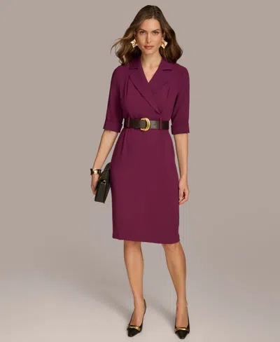 Donna Karan Women's Belted Midi Jacket Dress In Purple