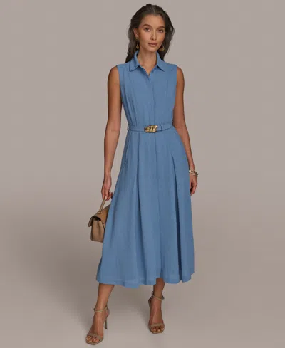 Donna Karan Women's Belted Midi Shirt Dress In Clay Cielo