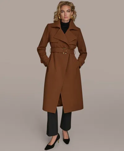 Donna Karan Women's Belted Notched-collar Trench Coat In Brown