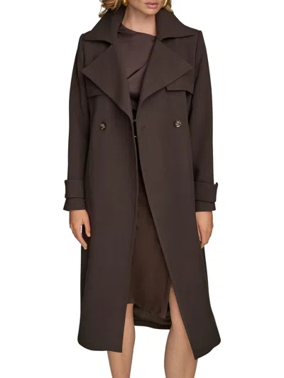 Donna Karan Women's Belted Notched-collar Trench Coat In Brown