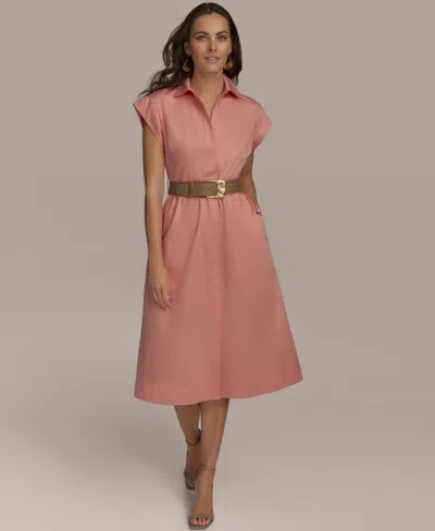Donna Karan Women's Belted Shirtdress In Apricot