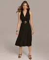 Donna Karan New York Belted Sleeveless Midi Dress In Black