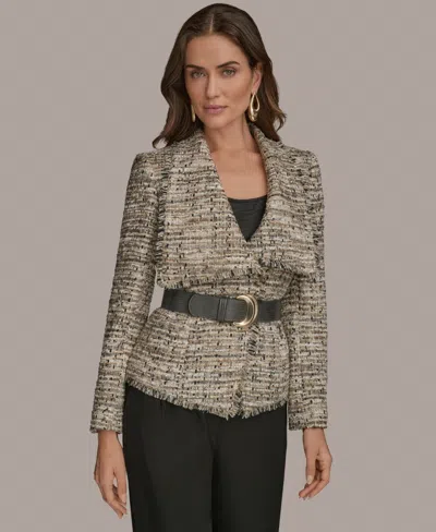 Donna Karan Women's Belted Tweed Jacket, Regular & Petite