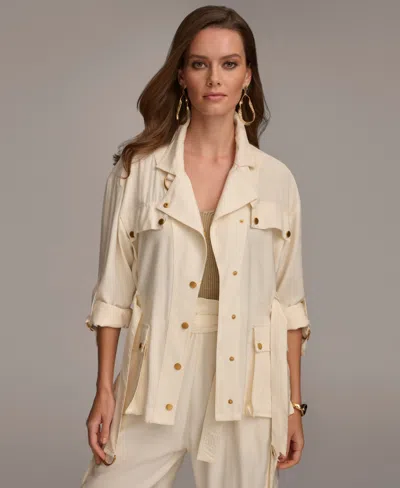 Donna Karan Women's Belted Utility Jacket In Cream