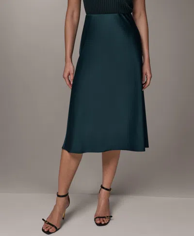 Donna Karan Bias Midi Skirt In Green