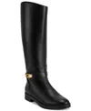 Donna Karan Women's Block Heel Donna Thompson Riding Boots In Black