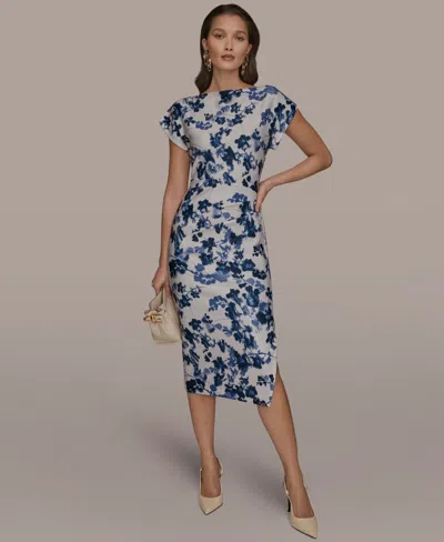 Donna Karan Women's Boat Neck Midi Dress In White