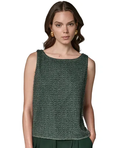 Donna Karan Women's Boat Neck Sleeveless Tank Top In Green