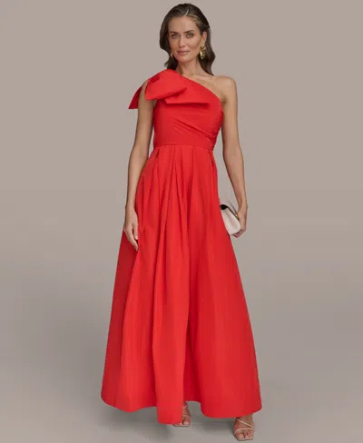 Donna Karan Women's Bow-trim One-shoulder Ball Gown