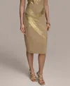 Donna Karan Women's Brushstroke-print Pencil Skirt In Hazelnut,gold