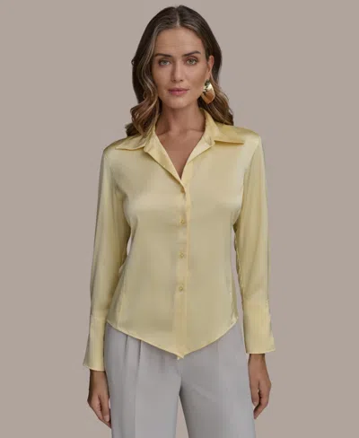 Donna Karan Women's Button-front Blouse, Regular & Petite Sizes In Panna Cotta