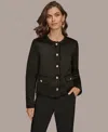 Donna Karan Women's Button Up Boxy Coat In Black