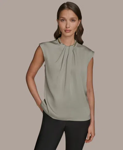 Donna Karan Women's Cap-sleeve Twist-neck Top