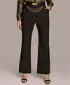 Donna Karan Chain Belt Wide Leg Pants In Black
